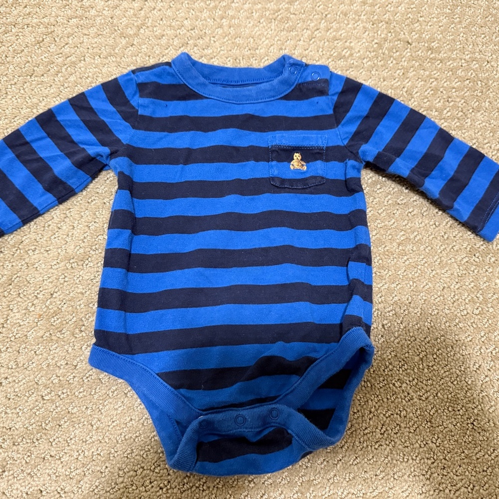GAP Navy and Royal Blue Striped Bodysuit